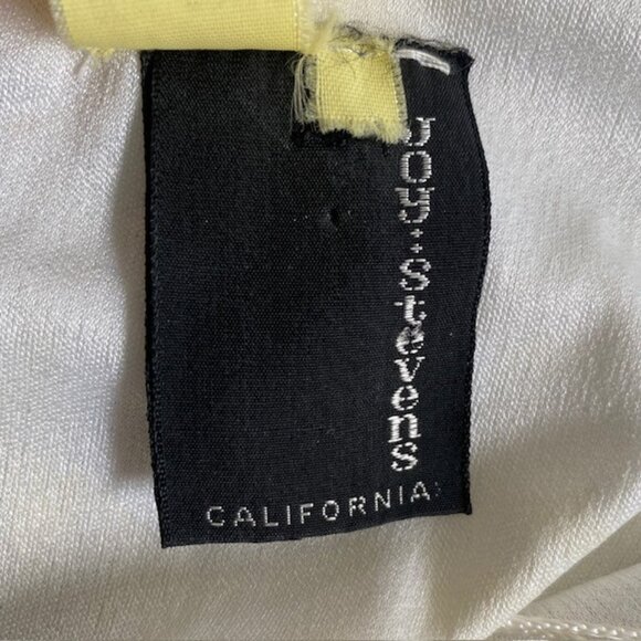 VINTAGE 70s Joy Stevens Ivory Fringe Flapper Gatsby Dress Sz 12 - Picture 11 of 12